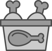 Chicken Bucket Vector Icon Design