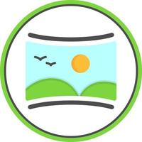 Panoramic Flat Icon vector