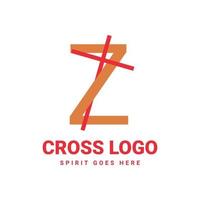 letter Z initial cross vector logo design