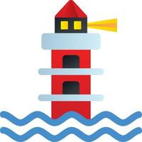 Lighthouse Landscape Glyph Icon vector