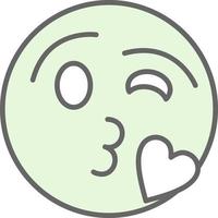 Face Blowing a Kiss Vector Icon Design