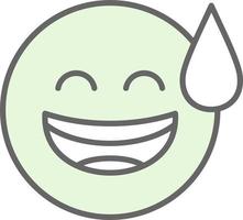 Grinning Face with Sweat Vector Icon Design