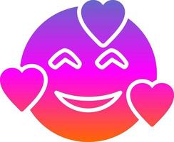 cara sonriente con diseño de icono de vector de corazones