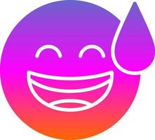 Grinning Face with Sweat Vector Icon Design