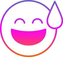 Grinning Face with Sweat Vector Icon Design