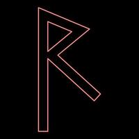 Neon raido rune raid symbol road red color vector illustration image flat style