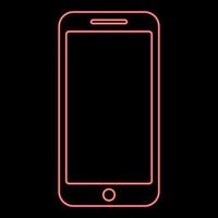 Neon smartphone red color vector illustration image flat style