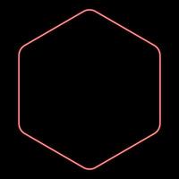 Neon hexagon with rounded corners red color vector illustration image flat style