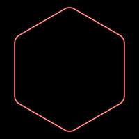 Neon hexagon with rounded corners red color vector illustration image flat style