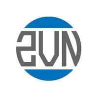 diseño de logotipo de letra zvn sobre fondo blanco. concepto de logotipo de círculo de iniciales creativas zvn. diseño de letras zvn. vector