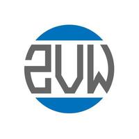 diseño de logotipo de letra zvw sobre fondo blanco. concepto de logotipo de círculo de iniciales creativas de zvw. diseño de letras zvw. vector