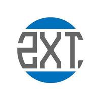 diseño de logotipo de letra zxt sobre fondo blanco. concepto de logotipo de círculo de iniciales creativas zxt. diseño de letra zxt. vector