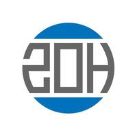 diseño de logotipo de letra zoh sobre fondo blanco. concepto de logotipo de círculo de iniciales creativas de zoh. diseño de letras zoh. vector