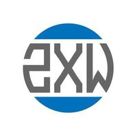 diseño de logotipo de letra zxw sobre fondo blanco. concepto de logotipo de círculo de iniciales creativas zxw. diseño de letras zxw. vector