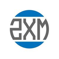 diseño de logotipo de letra zxm sobre fondo blanco. concepto de logotipo de círculo de iniciales creativas zxm. diseño de letras zxm. vector