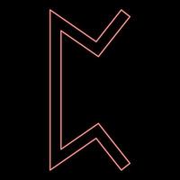Neon perth rune pertho pear hidden game symbol red color vector illustration image flat style