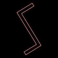 Neon sowull rune sol sun symbol red color vector illustration image flat style