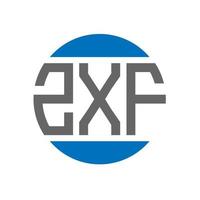 diseño de logotipo de letra zxf sobre fondo blanco. concepto de logotipo de círculo de iniciales creativas zxf. diseño de letras zxf. vector