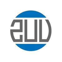 diseño de logotipo de letra zuu sobre fondo blanco. concepto de logotipo de círculo de iniciales creativas de zuu. diseño de letras zuu. vector