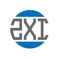 diseño de logotipo de letra zxi sobre fondo blanco. concepto de logotipo de círculo de iniciales creativas zxi. diseño de letras zxi. vector