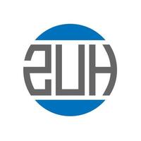 ZUH letter logo design on white background. ZUH creative initials circle logo concept. ZUH letter design. vector