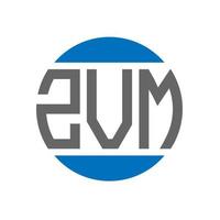 diseño de logotipo de letra zvm sobre fondo blanco. concepto de logotipo de círculo de iniciales creativas de zvm. diseño de letras zvm. vector