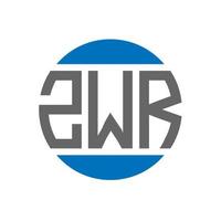 ZWR letter logo design on white background. ZWR creative initials circle logo concept. ZWR letter design. vector