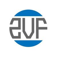 diseño de logotipo de letra zvf sobre fondo blanco. concepto de logotipo de círculo de iniciales creativas zvf. diseño de letras zvf. vector