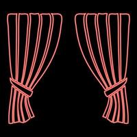 Neon curtains Blind Curtain Shutter Curtain Shade Portiere drapes for ceremony performance Luxurious curtains Grand opening announcement stage Presintation concept Open drapes Premiere idea red color vector