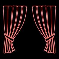 Neon curtains Blind Curtain Shutter Curtain Shade Portiere drapes for ceremony performance Luxurious curtains Grand opening announcement stage Presintation concept Open drapes Premiere idea red color vector