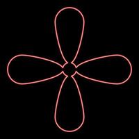 Neon petal cross Cross monogram Religious cross red color vector illustration image flat style