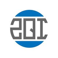 ZQI letter logo design on white background. ZQI creative initials circle logo concept. ZQI letter design. vector