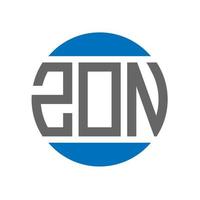 diseño de logotipo de letra zon sobre fondo blanco. concepto de logotipo de círculo de iniciales creativas de zon. diseño de letras zon. vector
