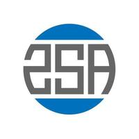 ZSA letter logo design on white background. ZSA creative initials circle logo concept. ZSA letter design. vector