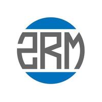 diseño de logotipo de letra zrm sobre fondo blanco. concepto de logotipo de círculo de iniciales creativas zrm. diseño de letras zrm. vector