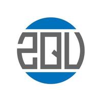 diseño de logotipo de letra zqu sobre fondo blanco. concepto de logotipo de círculo de iniciales creativas zqu. diseño de letras zqu. vector
