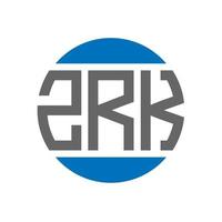 ZRK letter logo design on white background. ZRK creative initials circle logo concept. ZRK letter design. vector