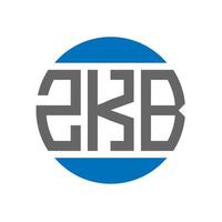 diseño de logotipo de letra zkb sobre fondo blanco. concepto de logotipo de círculo de iniciales creativas de zkb. diseño de letras zkb. vector