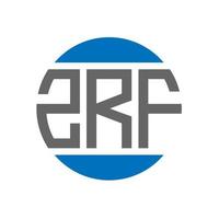 diseño de logotipo de letra zrf sobre fondo blanco. concepto de logotipo de círculo de iniciales creativas zrf. diseño de letras zrf. vector