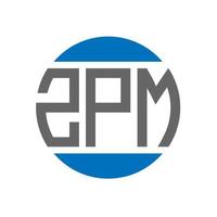 diseño de logotipo de letra zpm sobre fondo blanco. Concepto de logotipo de círculo de iniciales creativas de zpm. diseño de letras zpm. vector