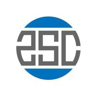 diseño de logotipo de letra zsc sobre fondo blanco. concepto de logotipo de círculo de iniciales creativas de zsc. diseño de letras zsc. vector