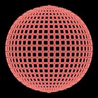 Neon disco ball Disco party concept Ball world concept Web idea red color vector illustration image flat style
