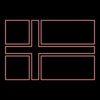 Neon flag of Norway red color vector illustration image flat style