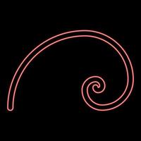 Neon spiral golden section Golden ratio proportion Fibonacci spiral red color vector illustration image flat style