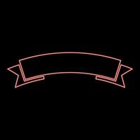 Neon ribbon banner Advertising banner red color vector illustration image flat style