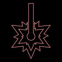 Neon laser working Laser line spark Welding symbol Engraving concept Laser engraving burst cut red color vector illustration image flat style