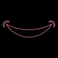 Neon smile Smlie doodle red color vector illustration image flat style