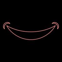 Neon smile Smlie doodle red color vector illustration image flat style