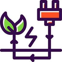 icono plano de ahorro de energía vector