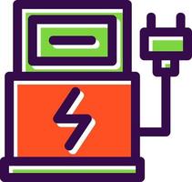 Electric Car Station Flat Icon vector